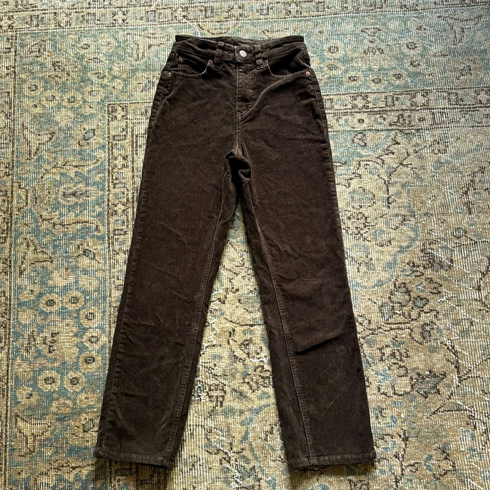 VOLCOM Stoned Straight Women’s Brown Corduroy Pants- size 24